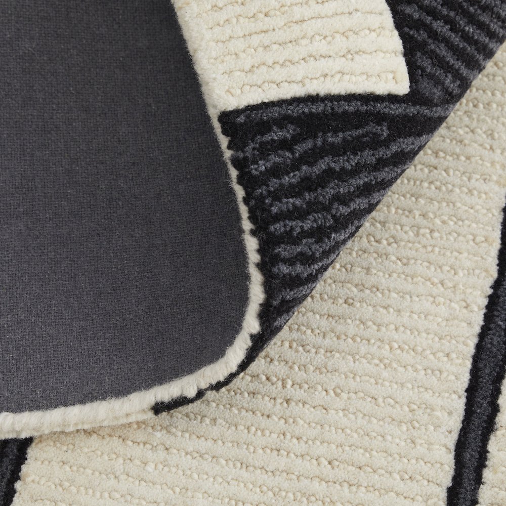 Maguire Transitional Abstract, Ivory/Gray/Black, 2' x 3' Accent Rug. Picture 7