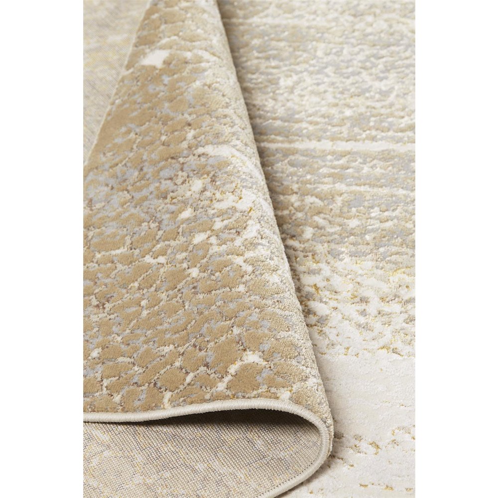Aura Modern Abstract, Ivory/Gray/Gold, 8' x 10' Area Rug. Picture 7