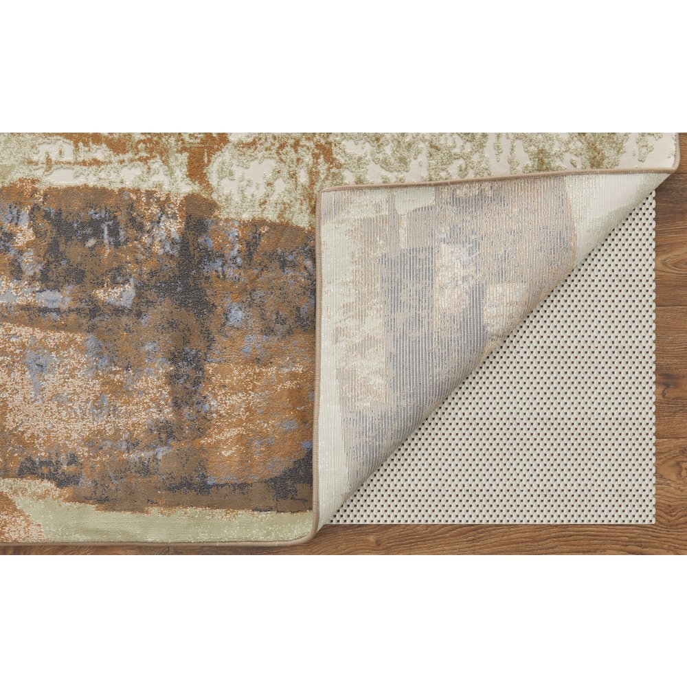 Clio Modern Abstract, Brown/Blue/Ivory, 9' x 12' Area Rug. Picture 4