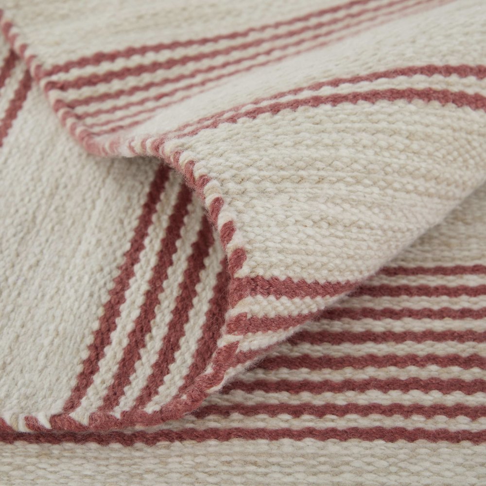 Duprine Transitional Stripes, Red/Ivory, 10' x 14' Area Rug. Picture 7