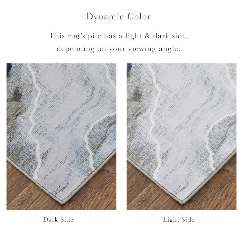 Gaspar Modern Abstract, Taupe/Gray/Blue, 6'-7" x 9'-6" Area Rug. Picture 3
