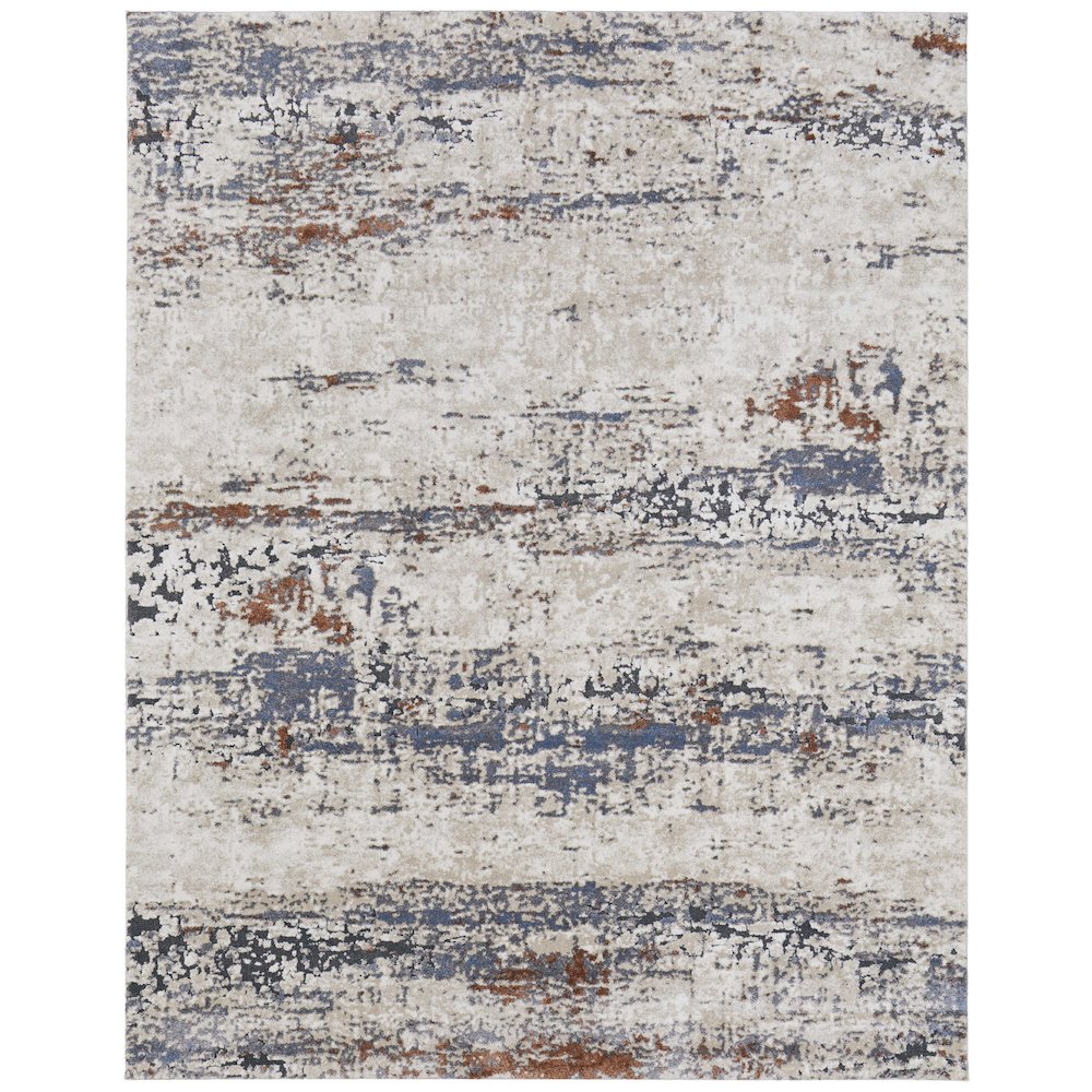 Gilmore Modern Abstract, Ivory/Blue/Gray, 2' x 3' Accent Rug. Picture 1