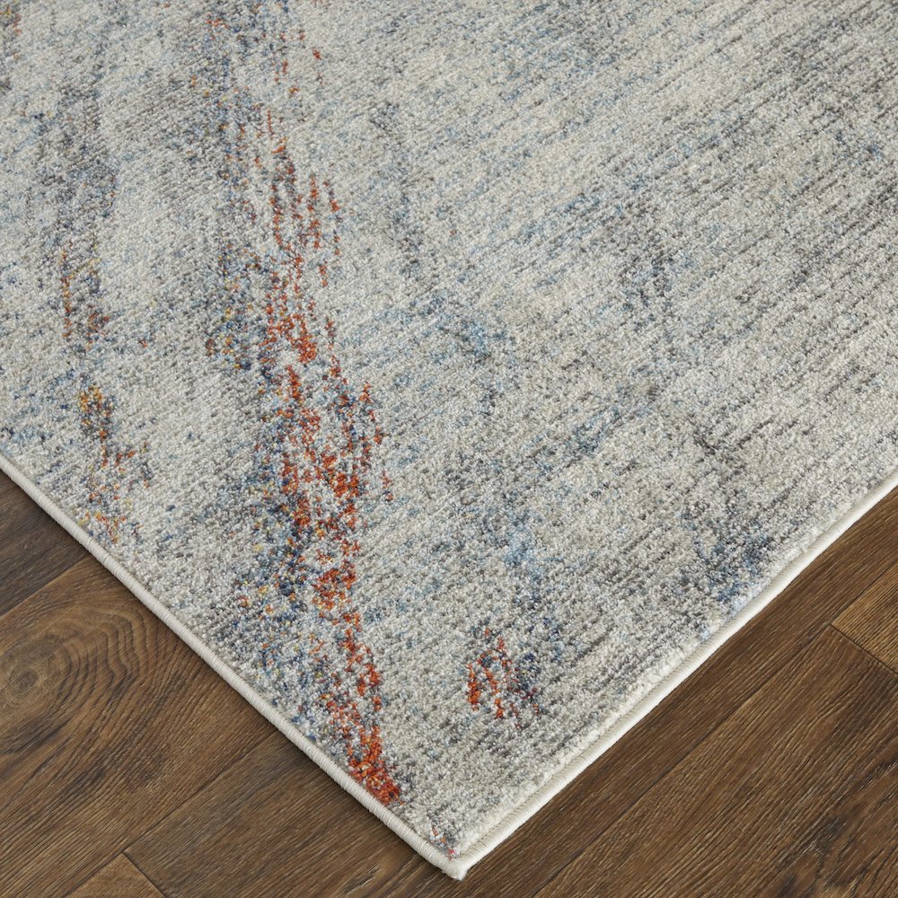 Edgemont Modern Abstract, Ivory/Orange/Blue, 10' x 14' Area Rug. Picture 3