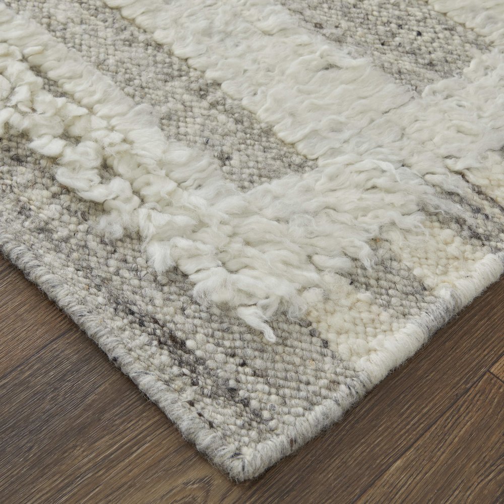 Ashby Transitional Geometric, Gray/Ivory, 5'-6" x 8'-6" Area Rug. Picture 3