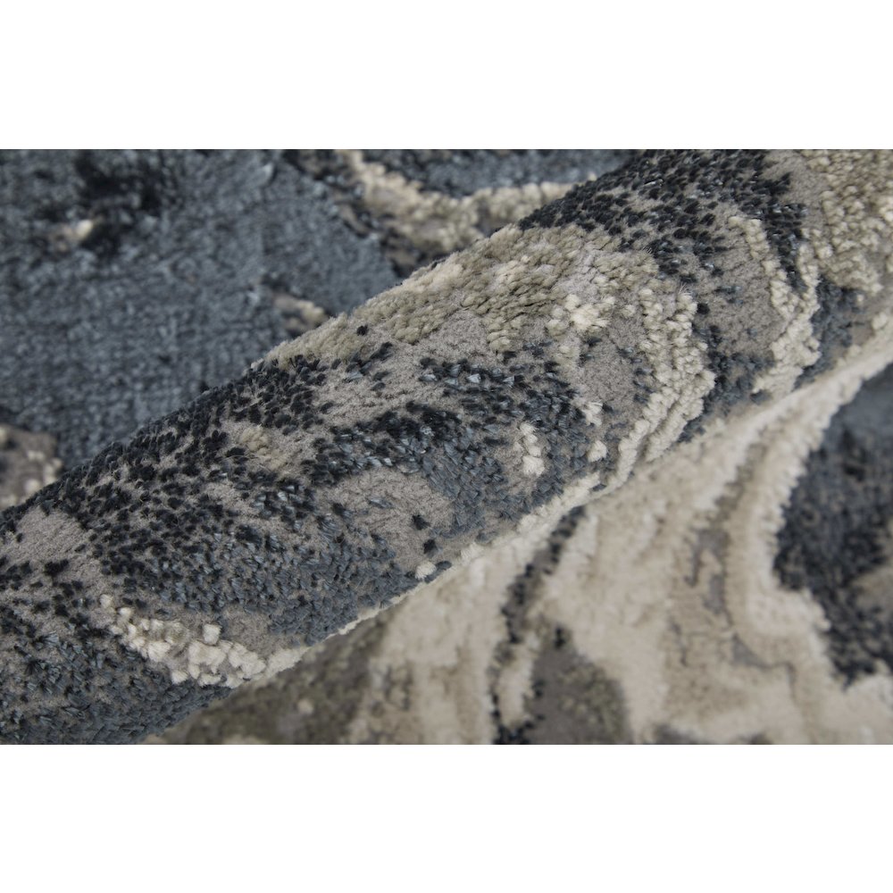 Micah Modern Abstract, Ivory/Black/Taupe, 6'-7" x 9'-6" Area Rug. Picture 5