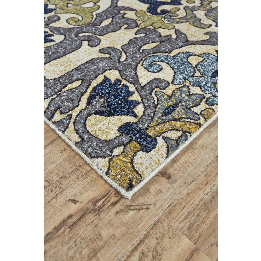 Brixton Modern Floral & Botanical, Gray/Green/Tan, 6'-7" x 9'-6" Area Rug. Picture 3