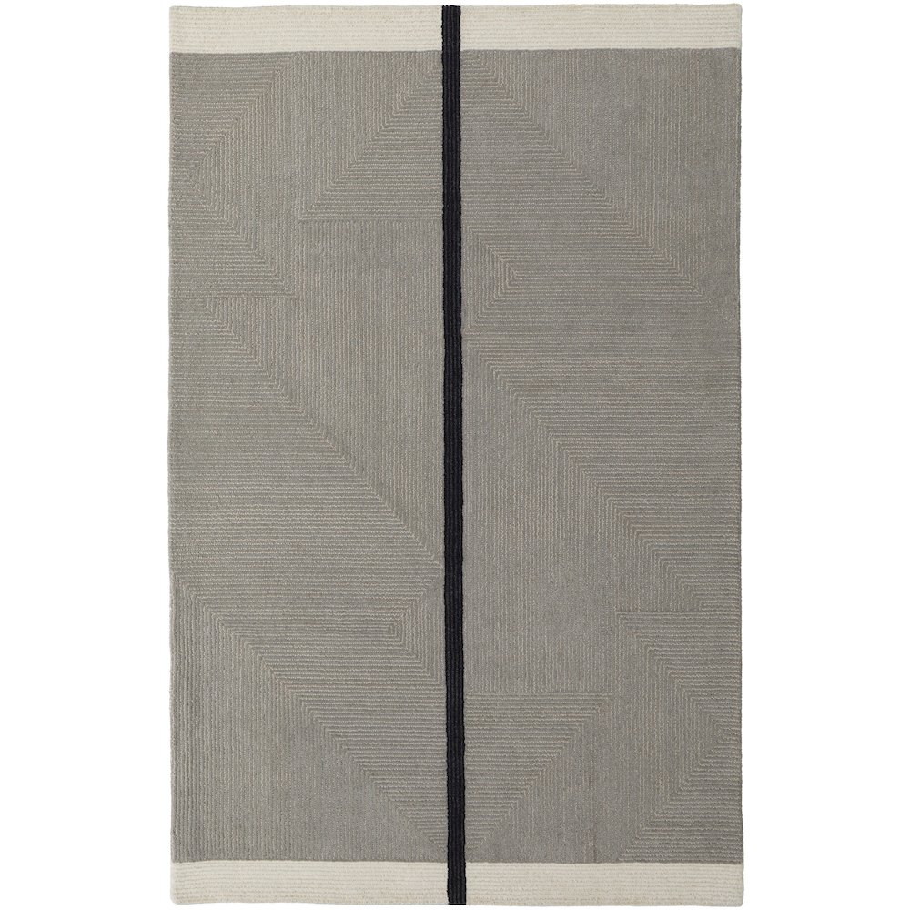 Maguire Transitional Abstract, Taupe/Black, 5' x 8' Area Rug. Picture 1