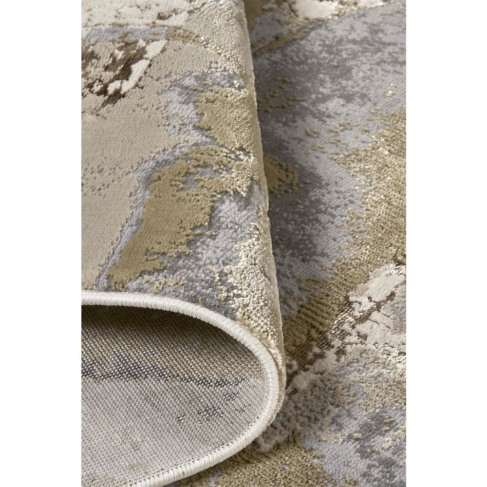 Aura Modern Watercolor, Gray/Ivory/Gold, 3'-11" x 6' Accent Rug. Picture 7
