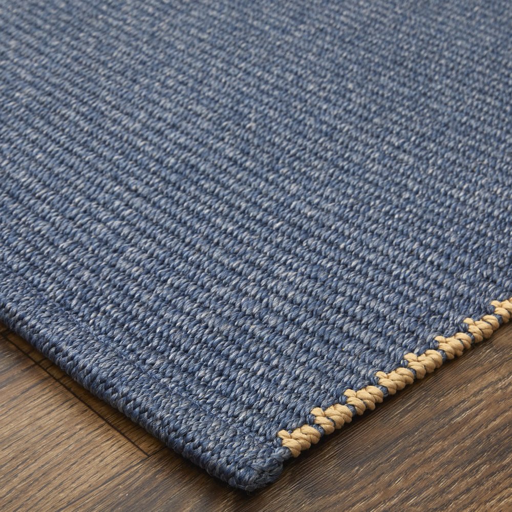 Theo Modern Solid, Blue/Tan, 8' x 10' Area Rug. Picture 2