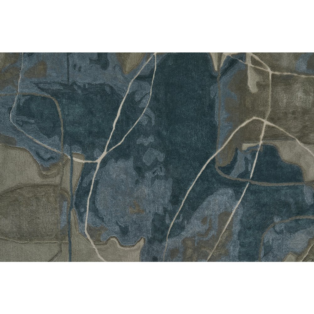 Anya Transitional Abstract, Blue/Gray/Ivory, 3'-6" x 5'-6" Accent Rug. Picture 6