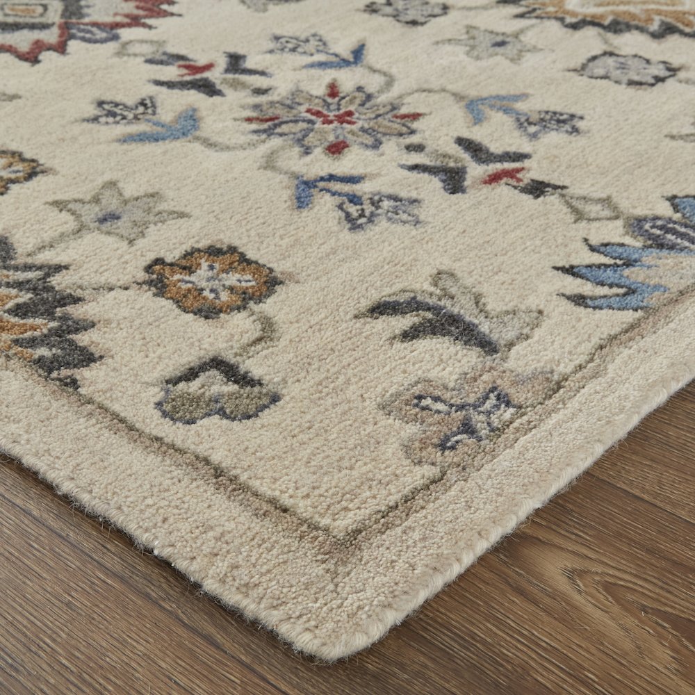 Rylan Transitional Floral & Botanical, Ivory/Blue/Tan, 8' x 10' Area Rug. Picture 3