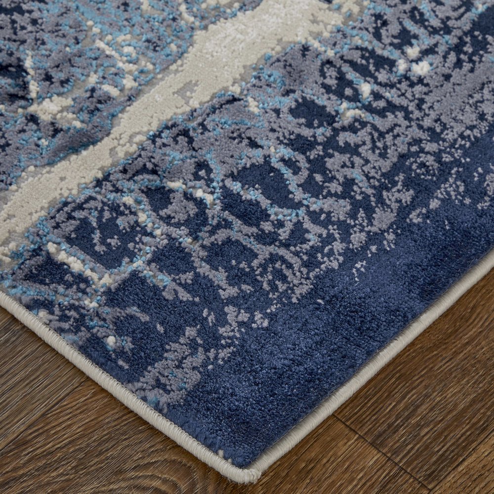 Indio Modern Abstract, Ivory/Blue/Black, 10' x 13'-2" Area Rug. Picture 3