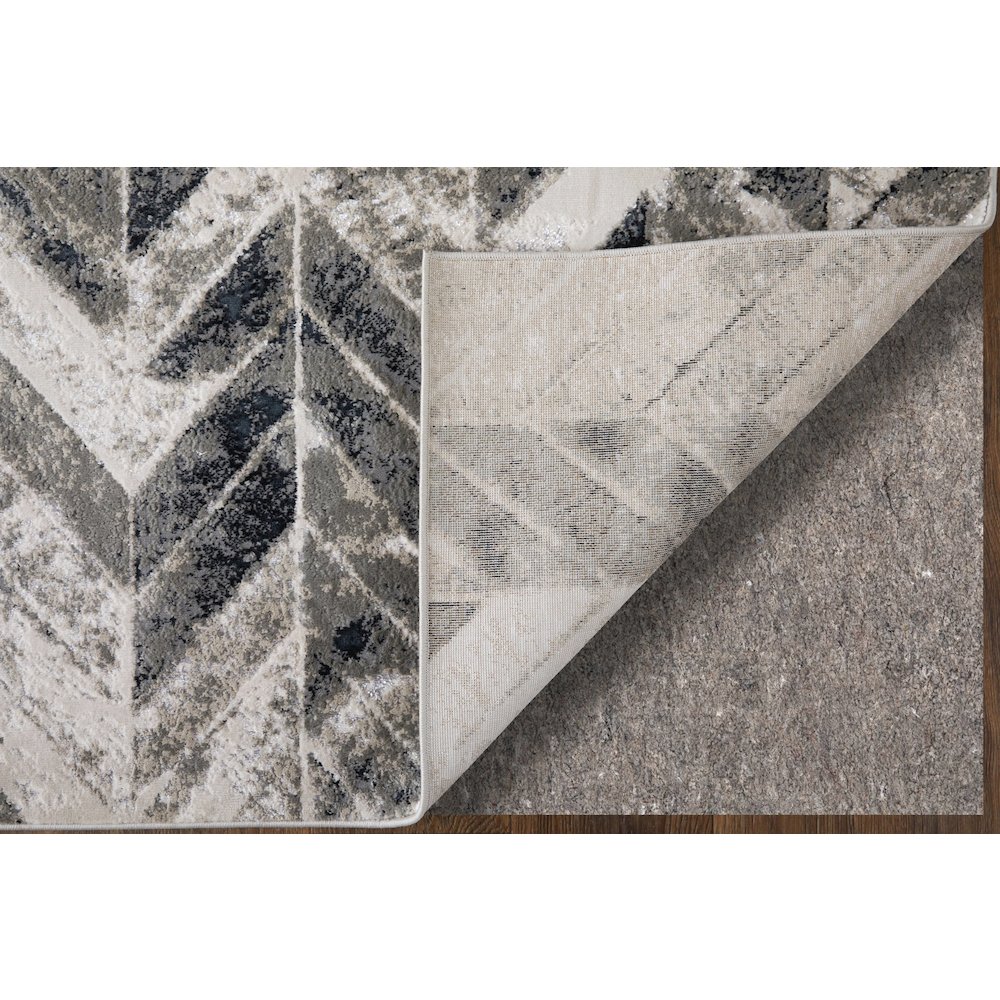 Micah Modern Chevron, Black/Gray/Silver, 8' x 10' Area Rug. Picture 4