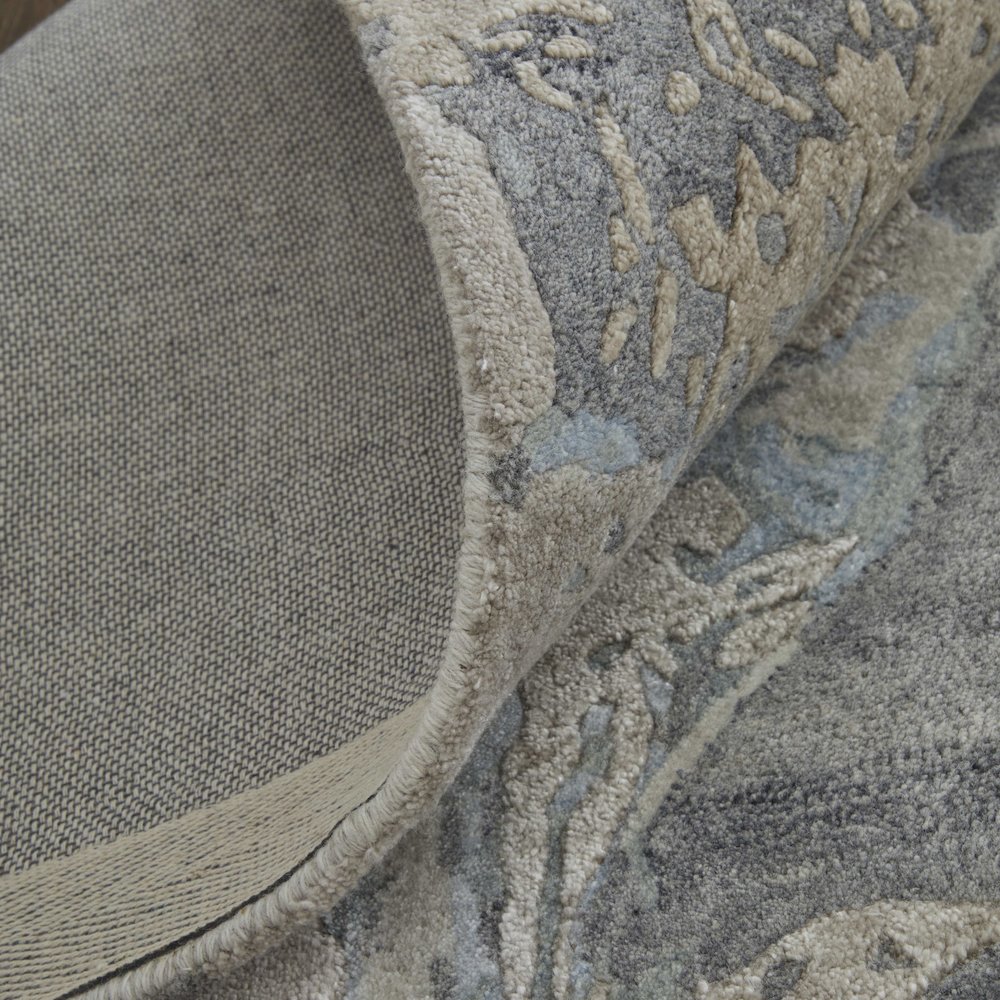 Zarah Modern Watercolor, Gray/Tan/Blue, 5' x 8' Area Rug. Picture 7