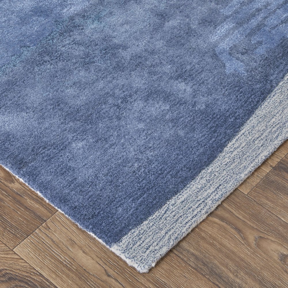 Anya Transitional Abstract, Blue/Ivory, 2' x 3' Accent Rug. Picture 3