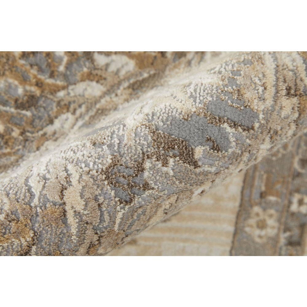 Celene Traditional Bordered, Tan/Ivory/Brown, 9' x 12' Area Rug. Picture 5