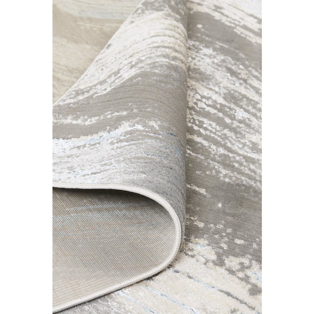 Azure Modern Abstract, Gray/Ivory/Blue, 3'-11" x 6' Accent Rug. Picture 6