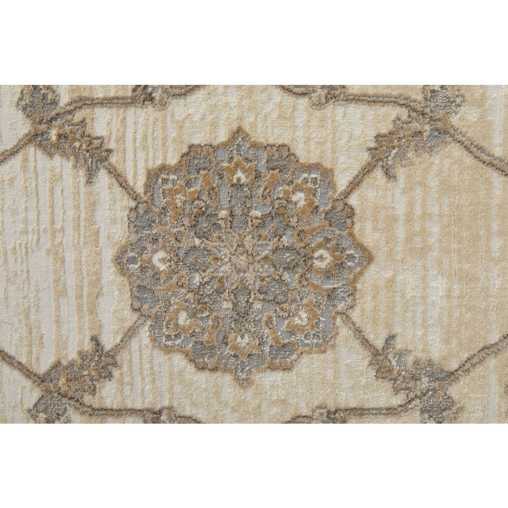 Celene Traditional Bordered, Tan/Ivory/Brown, 9' x 12' Area Rug. Picture 6