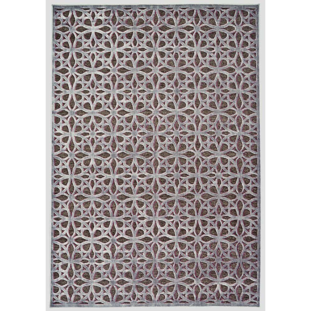 Saphir Rubus Modern Geometric, Gray/Brown/Purple, 9'-8" x 12'-7" Area Rug. Picture 1