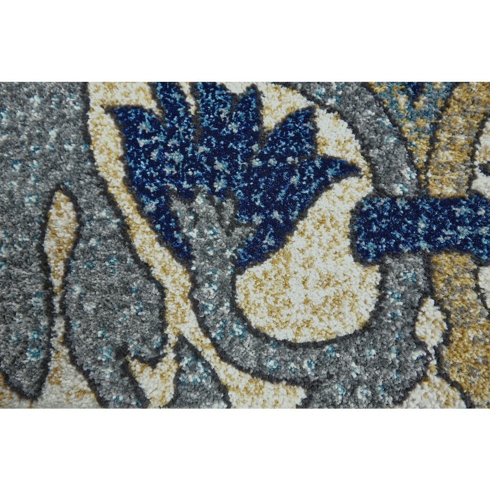 Brixton Modern Floral & Botanical, Gray/Green/Tan, 6'-7" x 9'-6" Area Rug. Picture 4