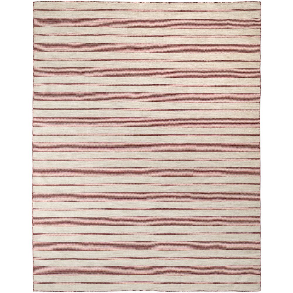 Duprine Transitional Stripes, Red/Ivory, 10' x 14' Area Rug. Picture 1