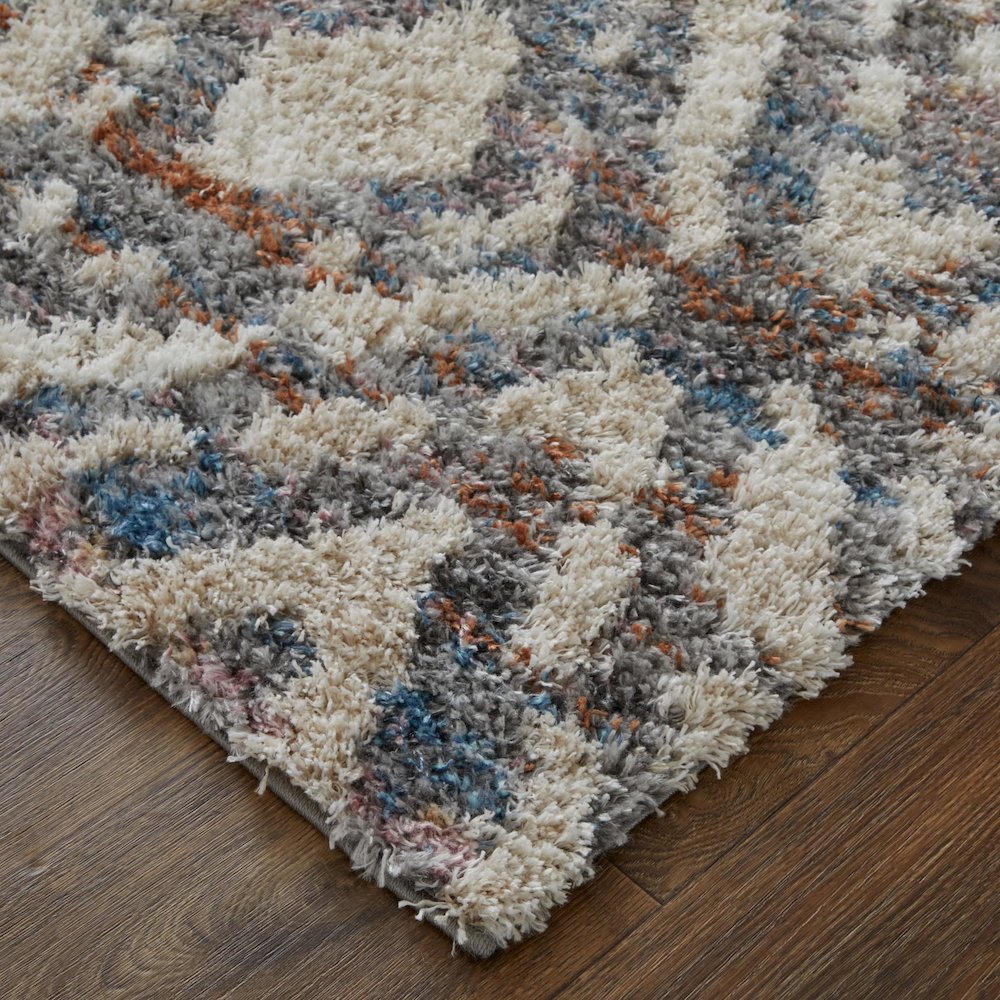 Mynka Transitional Diamond, Ivory/Gray/Taupe, 7'-11" x 10' Area Rug. Picture 3