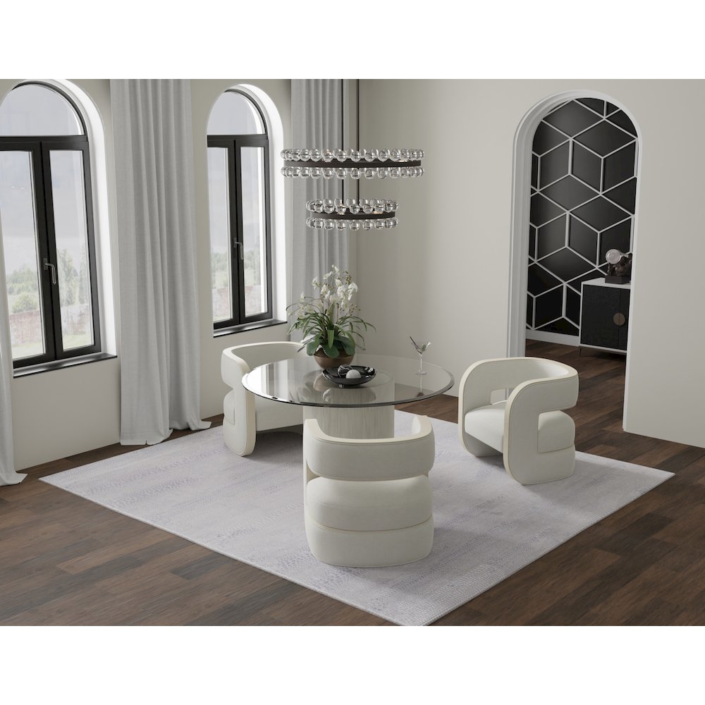 Prasad Modern Distressed, Ivory/Silver/Gray, 5' x 8' Area Rug. Picture 3