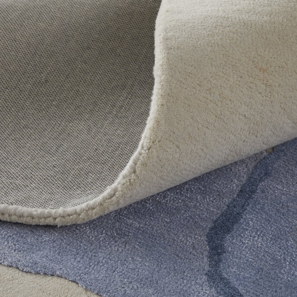 Anya Transitional Abstract, Blue/Ivory, 5' x 8' Area Rug. Picture 7