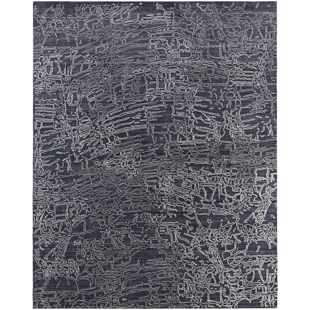 Whitton Modern Abstract, Black/Gray/Ivory, 9' x 12' Area Rug. Picture 1
