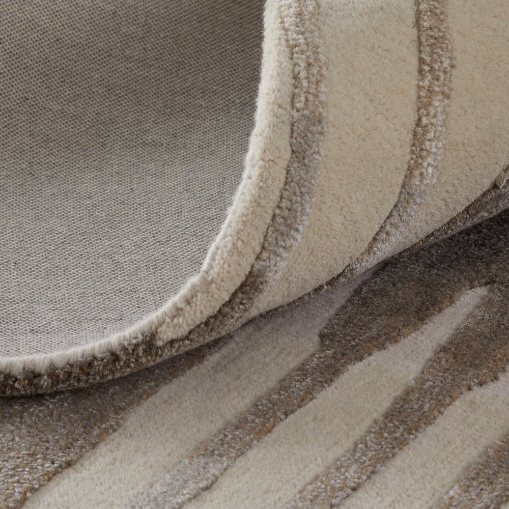 Anya Transitional Abstract, Ivory/Brown/Taupe, 2' x 3' Accent Rug. Picture 7