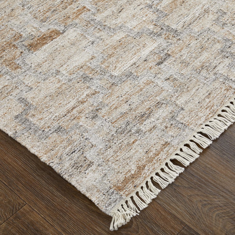 Beckett Transitional Trellis & Lattice, Tan/Gray/Ivory, 5' x 8' Area Rug. Picture 3