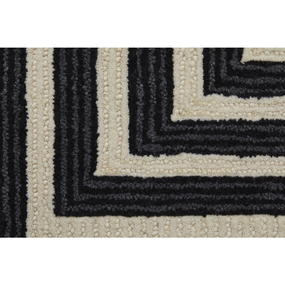 Maguire Transitional Abstract, Gray/Ivory/Black, 9' x 12' Area Rug. Picture 6