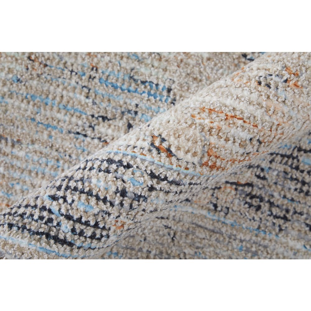 Caldwell Transitional Medallion, Ivory/Blue/Orange, 2' x 3' Accent Rug. Picture 4