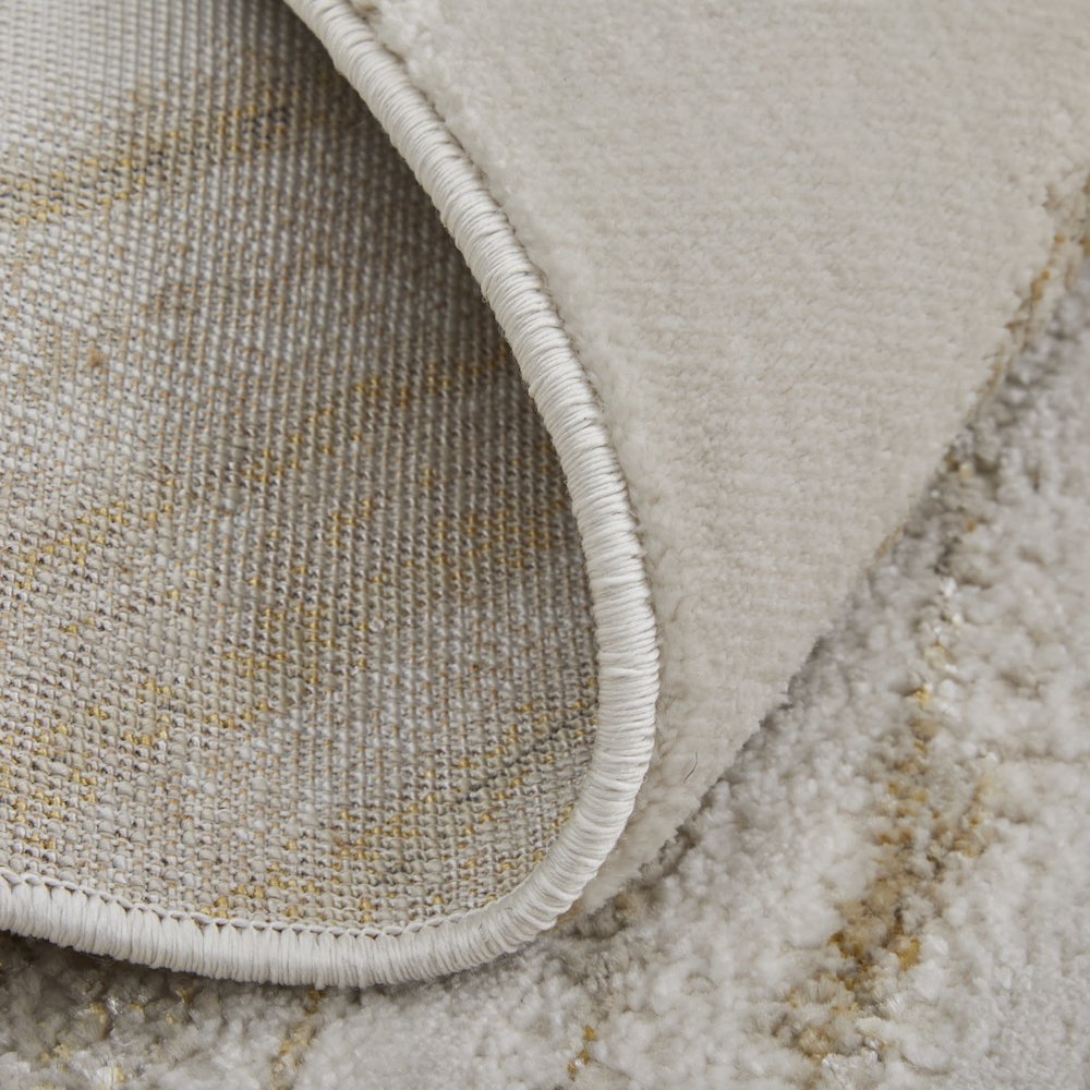 Aura Modern Abstract, Ivory/Taupe/Gold, 10' x 13'-2" Area Rug. Picture 7