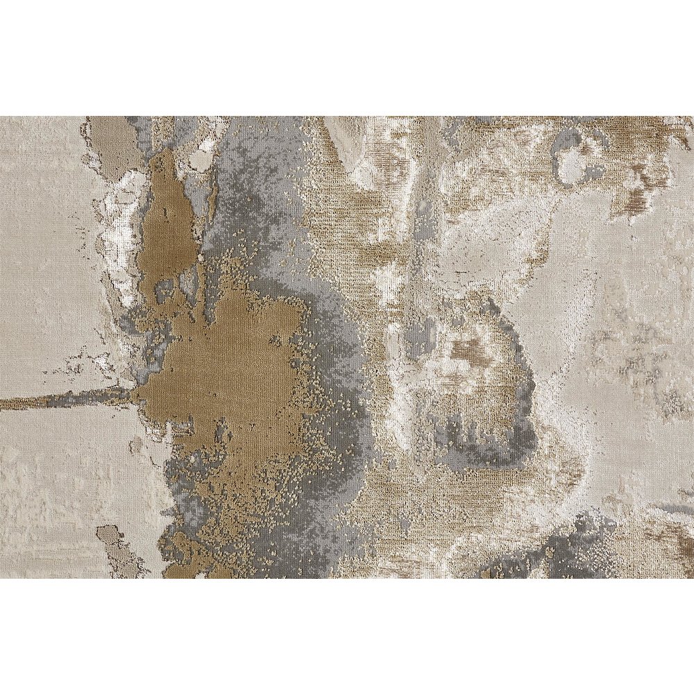 Aura Modern Watercolor, Gray/Ivory/Gold, 3'-11" x 6' Accent Rug. Picture 6