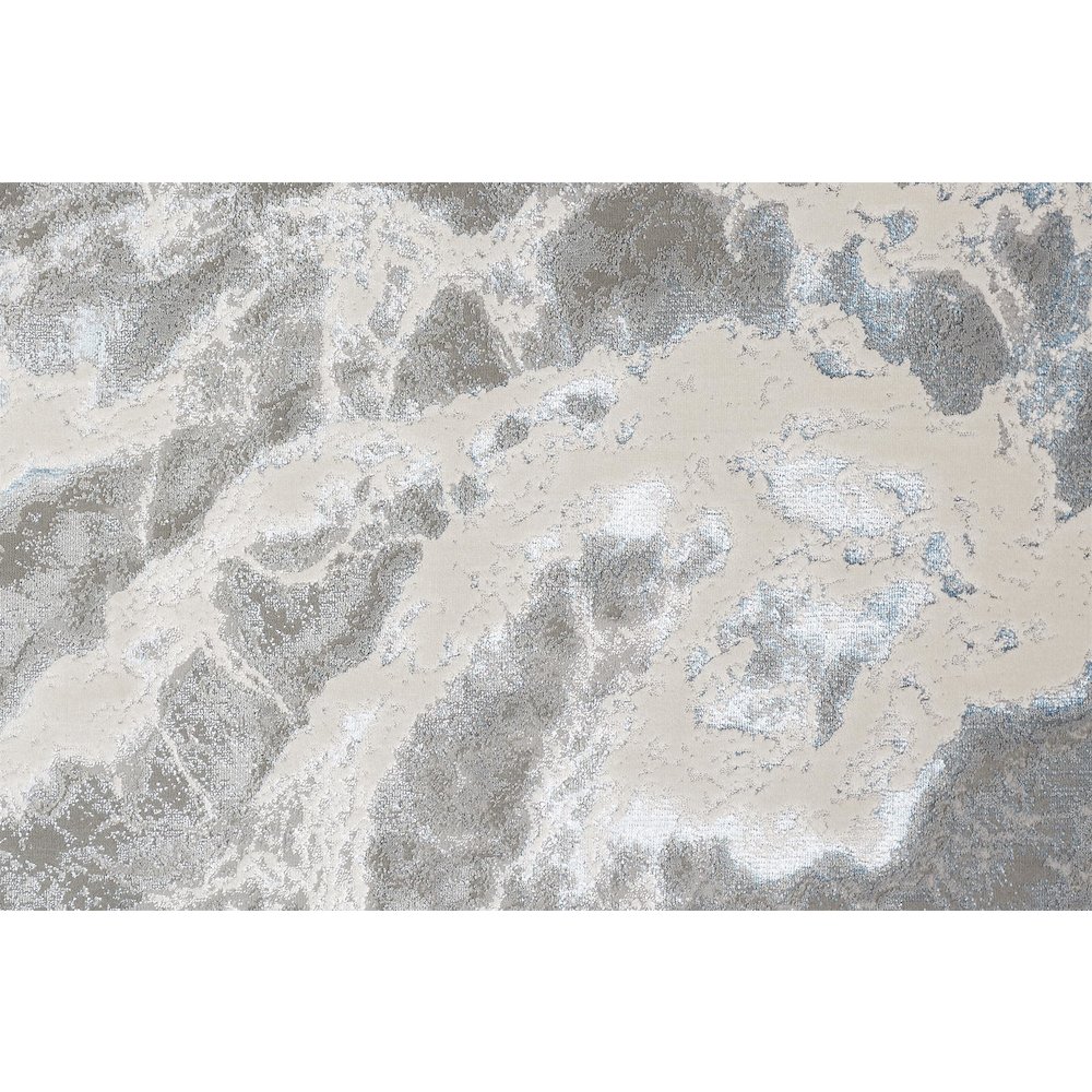 Azure Modern Abstract, Silver/Gray/Ivory, 8' x 10' Area Rug. Picture 4