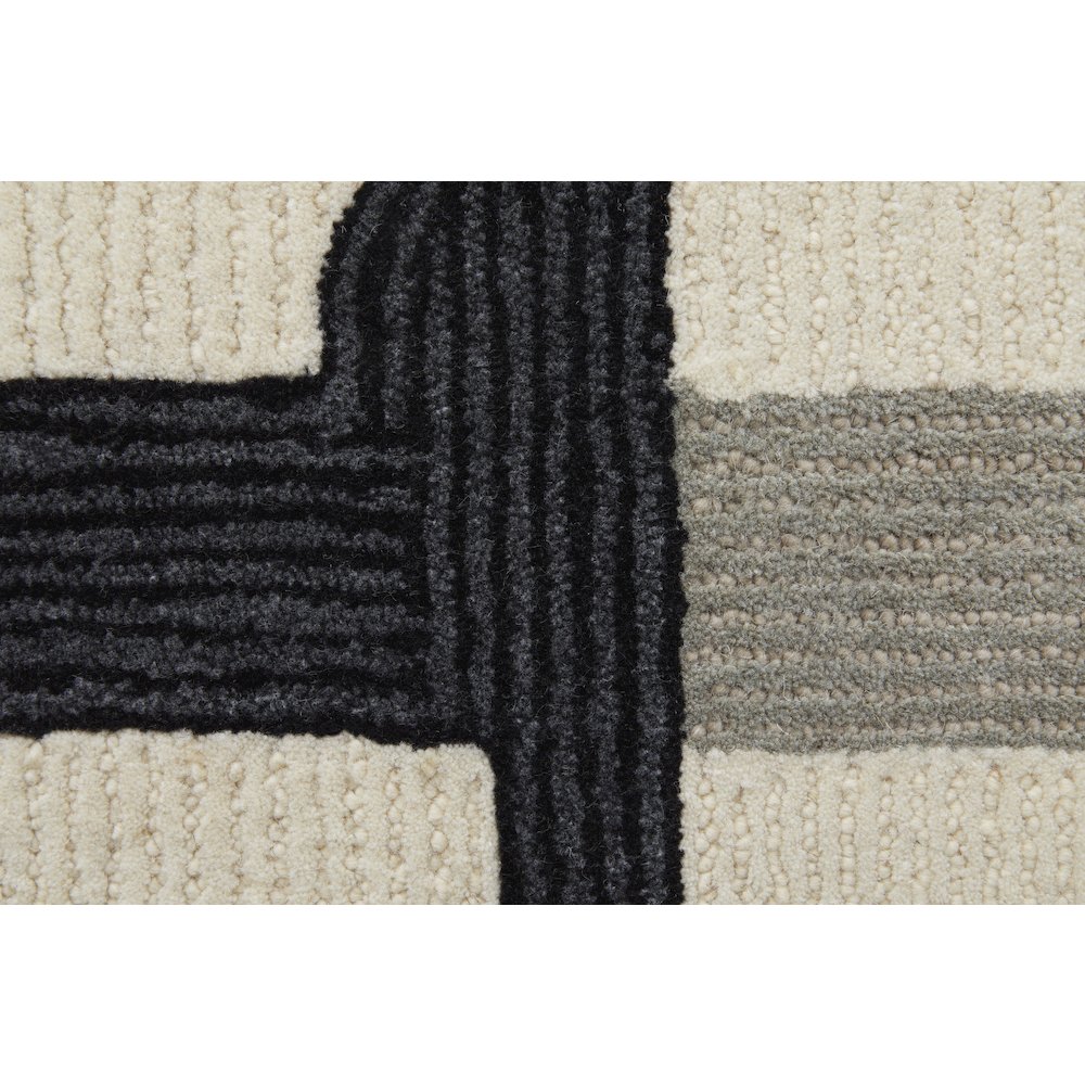 Maguire Transitional Abstract, Ivory/Gray/Black, 2' x 3' Accent Rug. Picture 6