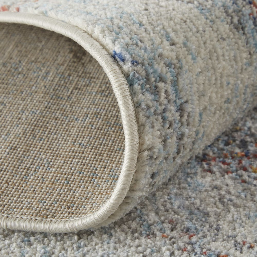 Edgemont Modern Abstract, Ivory/Orange/Blue, 10' x 14' Area Rug. Picture 7