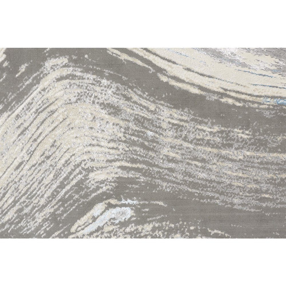 Azure Modern Abstract, Gray/Ivory/Blue, 3'-11" x 6' Accent Rug. Picture 5