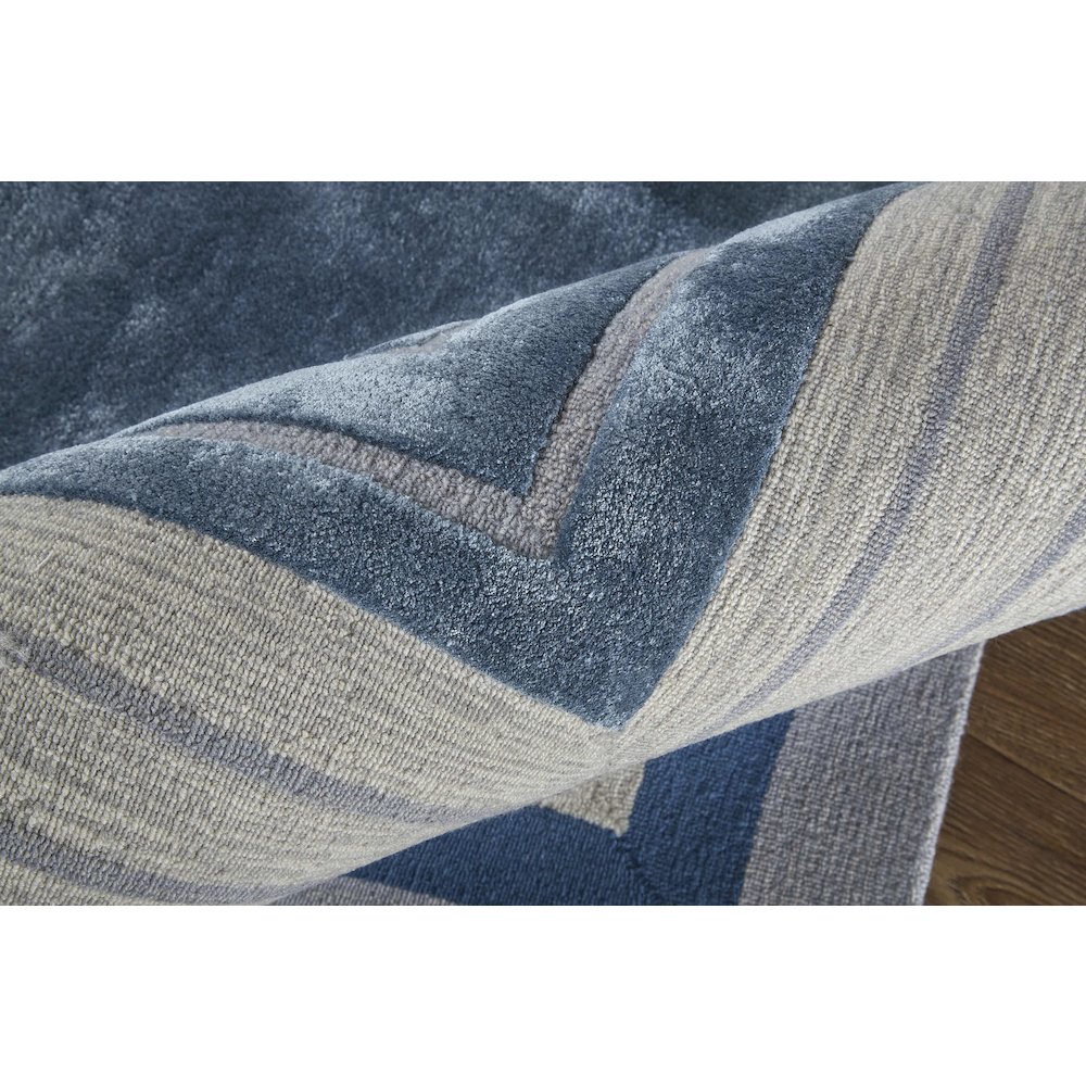 Nash Modern Geometric, Blue/Ivory/Gray, 5' x 8' Area Rug. Picture 5
