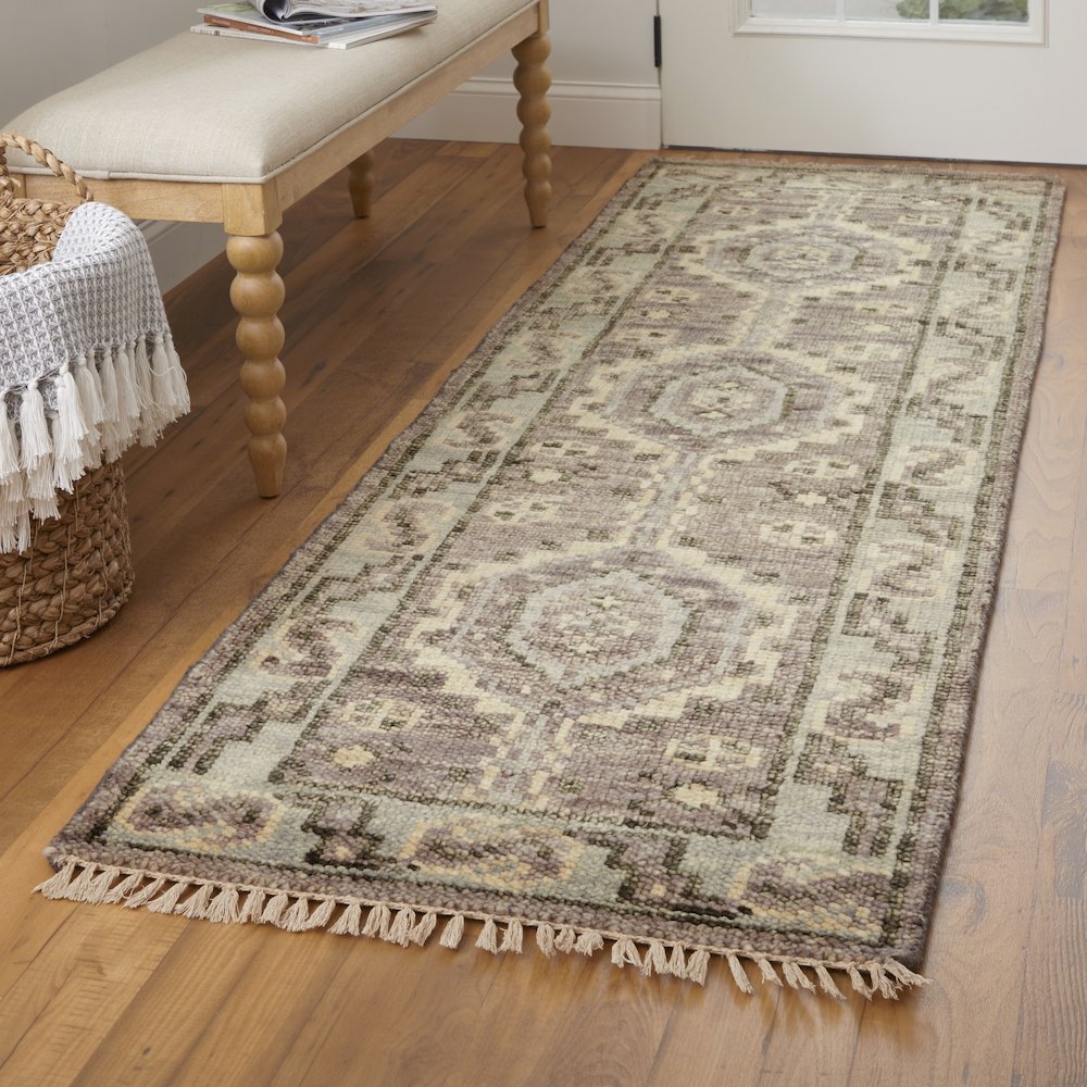 Fillmore Traditional Diamond, Brown/Gray, 2'-6" x 14' Runner. Picture 2
