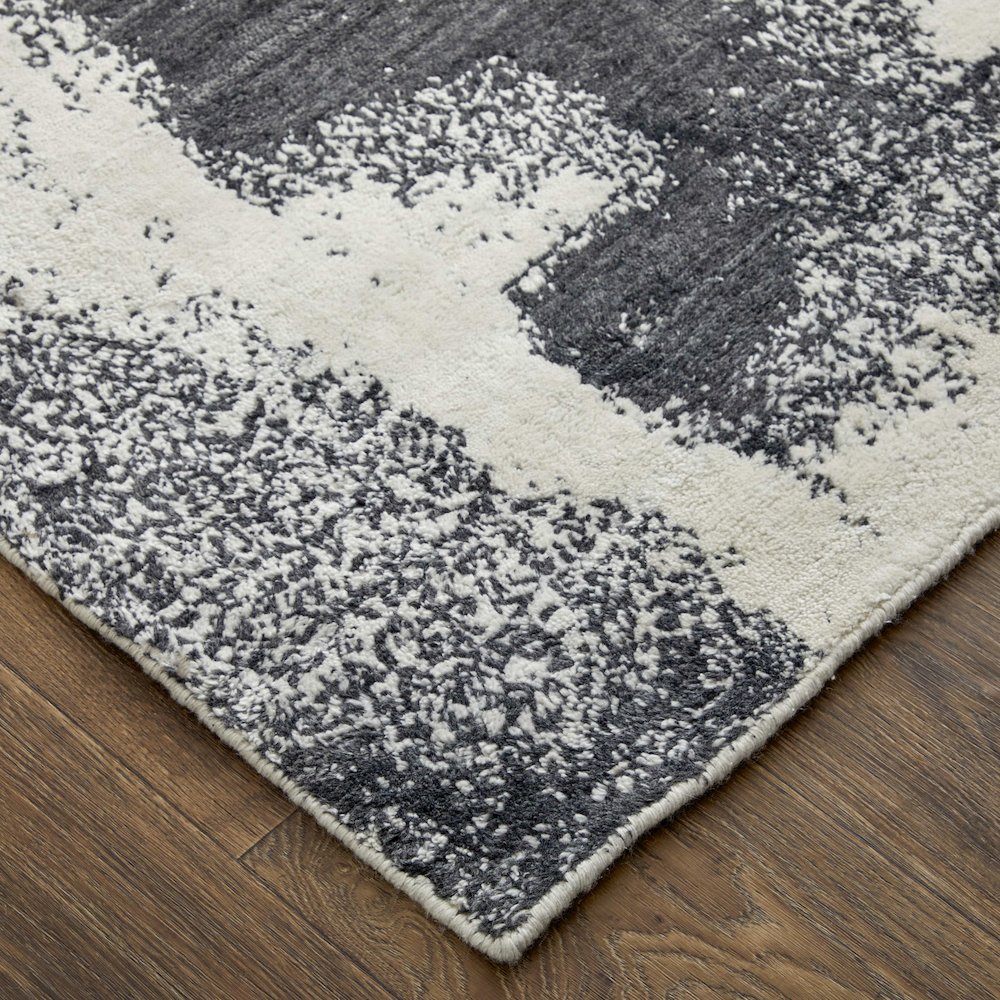 Coda Modern Abstract, Black/White, 9' x 12' Area Rug. Picture 3
