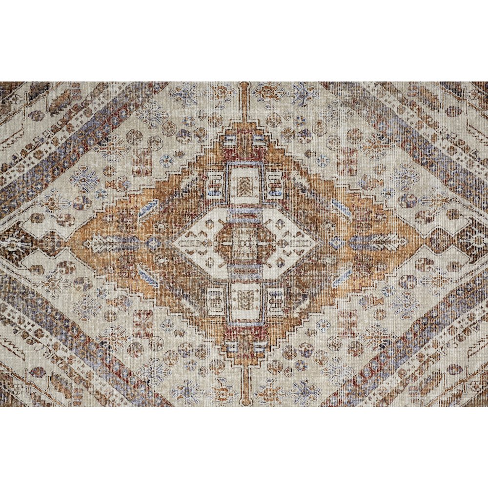 Percy Vintage Medallion Rug, Terracotta/Country Blue, 7ft-10in x 9ft-10in, PRC39ANFTAN000F71. Picture 5