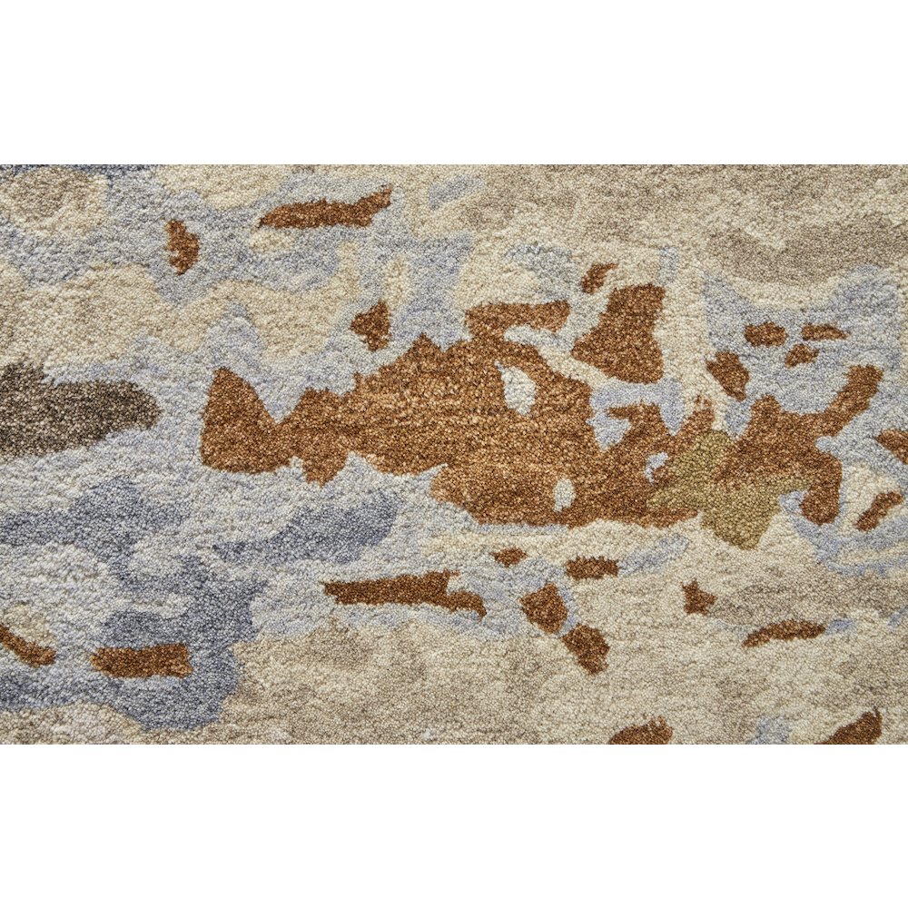 Everley Modern Abstract, Ivory/Blue/Brown, 5' x 8' Area Rug. Picture 6