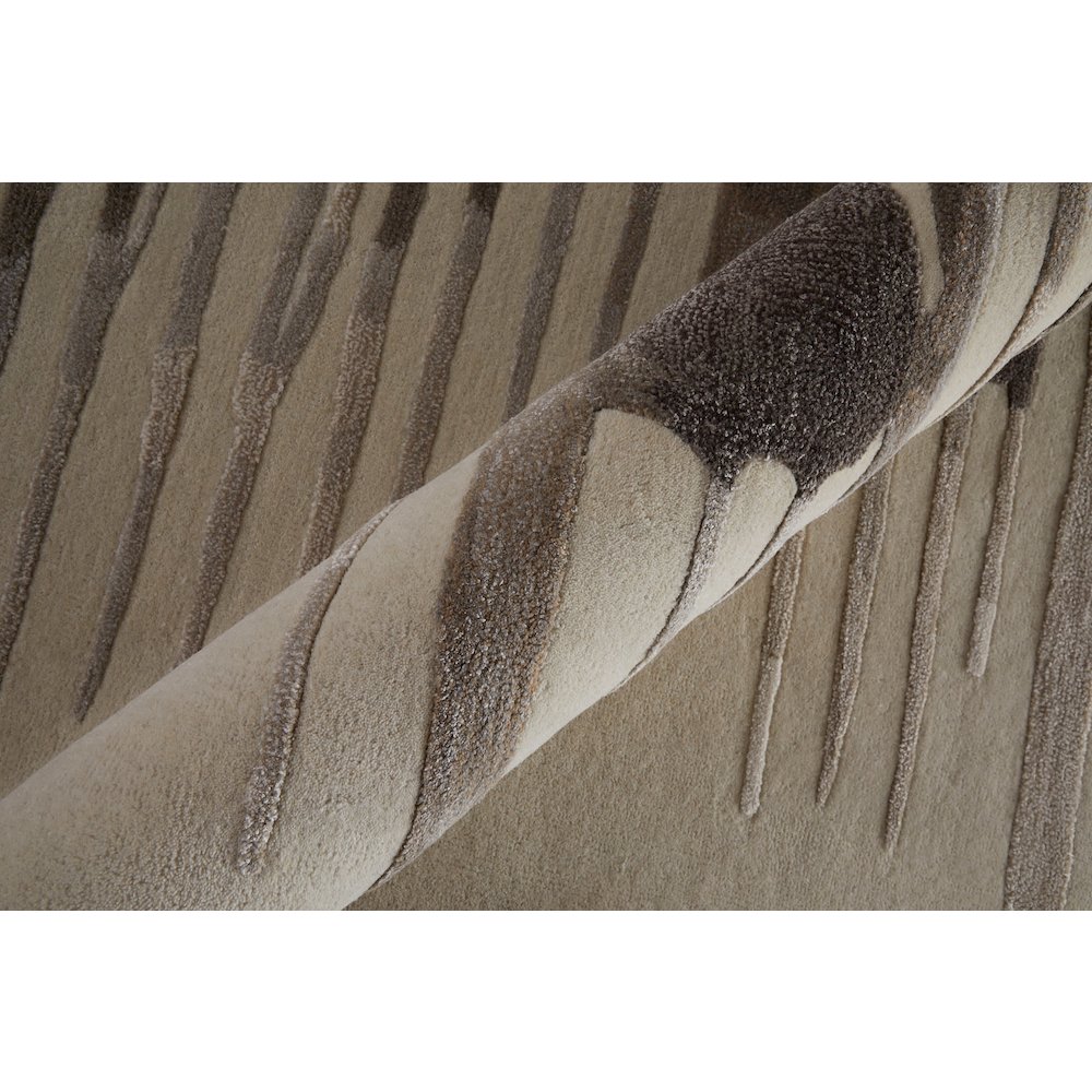 Anya Transitional Abstract, Ivory/Brown/Taupe, 2' x 3' Accent Rug. Picture 5