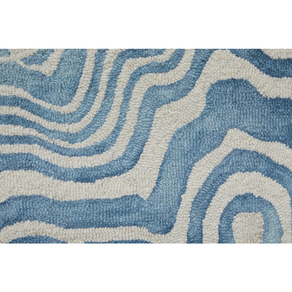 Lorrain Modern Abstract, Blue/Ivory, 8' x 11' Area Rug. Picture 6