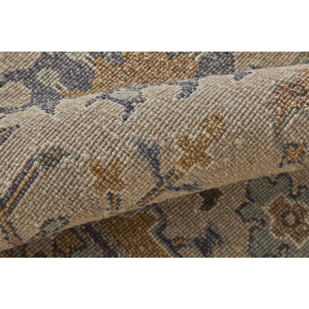 Corbitt Traditional Oriental, Tan/Blue/Gold, 3'-6" x 5'-6" Accent Rug. Picture 5