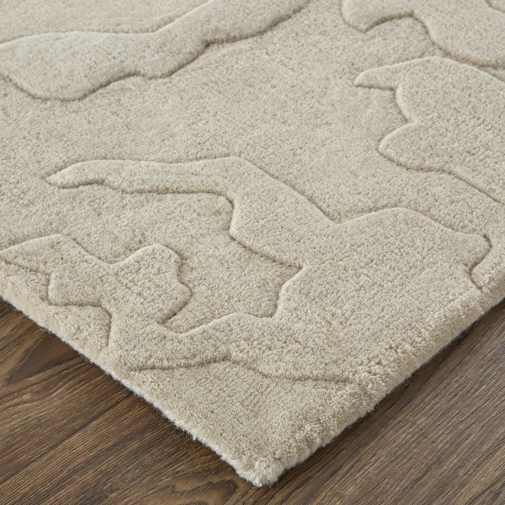 Serrano Transitional Abstract, Tan/Brown/Blue, 5' x 8' Area Rug. Picture 3