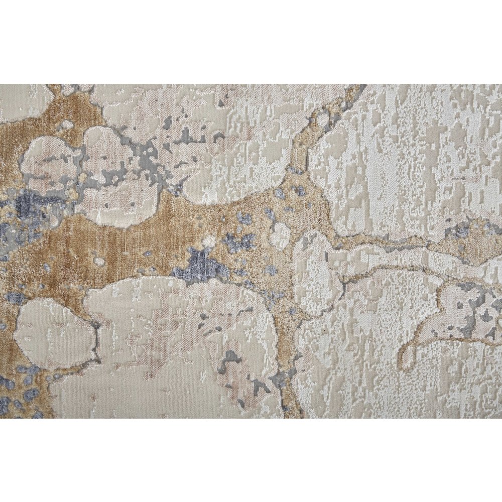 Laina Transitional Abstract, Tan/Blue, 5' x 7'-10" Area Rug. Picture 6