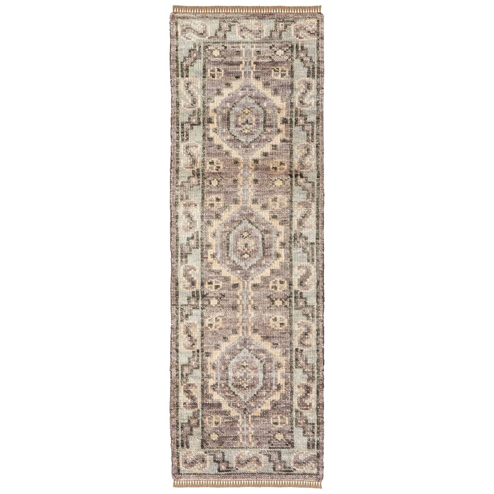 Fillmore Traditional Diamond, Brown/Gray, 2'-6" x 14' Runner. Picture 1